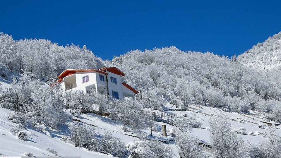 بارش برف در ارتفاعات چالوس