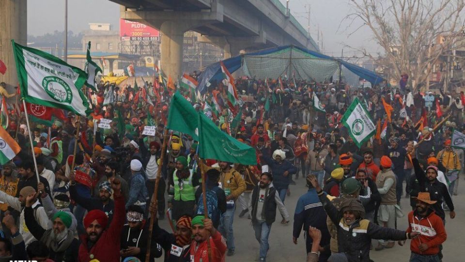 اعتراضات گسترده کشاورزان هندی در روز جمهوری