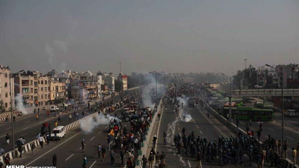 اعتراضات گسترده کشاورزان هندی در روز جمهوری