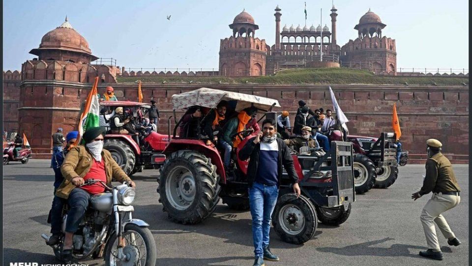 اعتراضات گسترده کشاورزان هندی در روز جمهوری