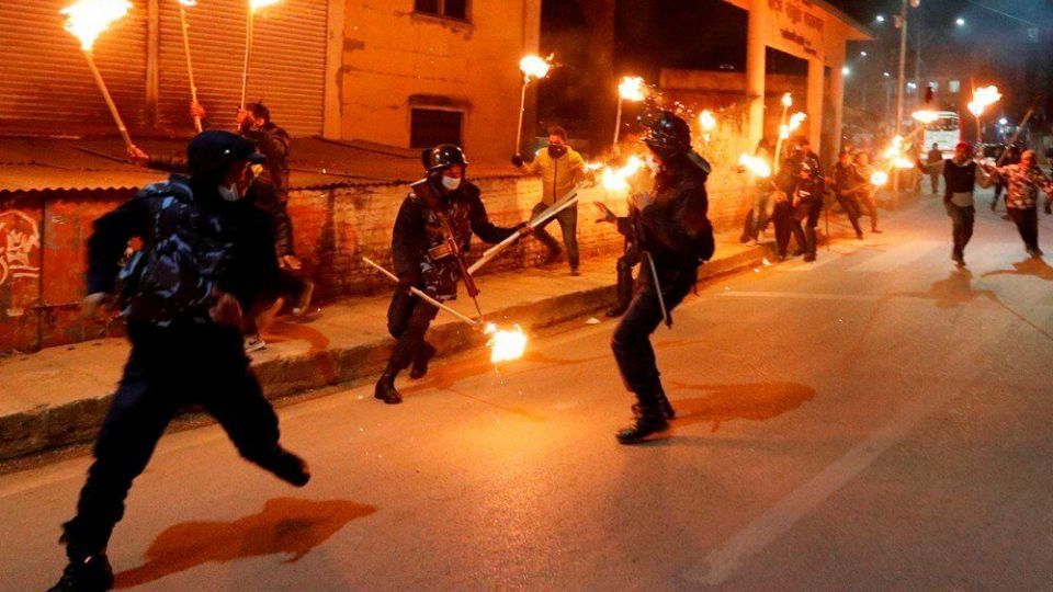 درگیری پلیس نپال با معترضان