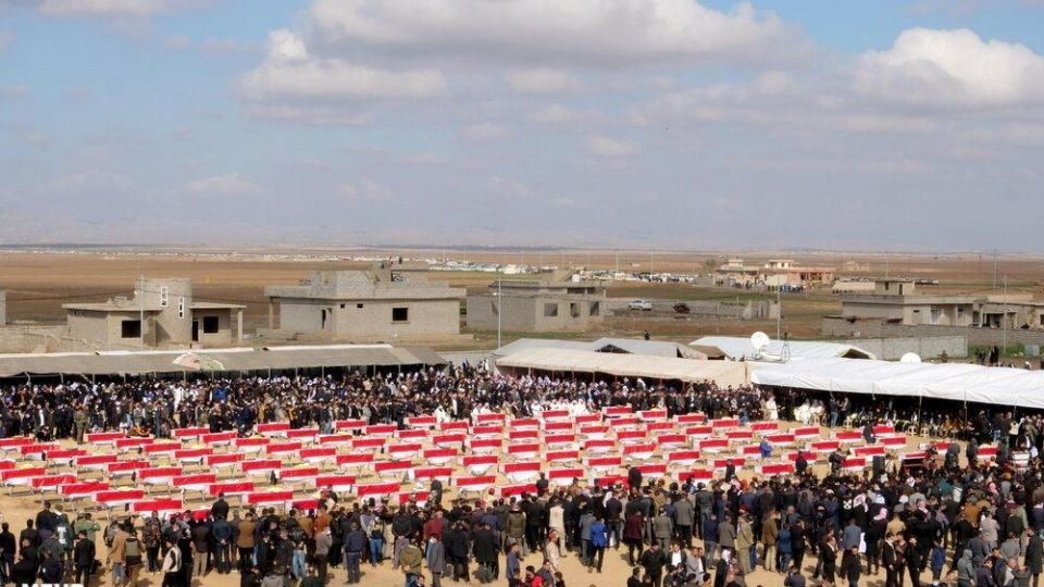 خاکسپاری پیکر قربانیان ایزدی داعش در عراق