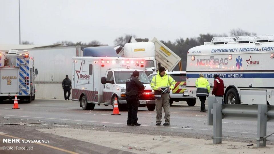 تصادف زنجیره‌ای و مرگبار بیش از ۱۳۰ خودرو در تگزاس