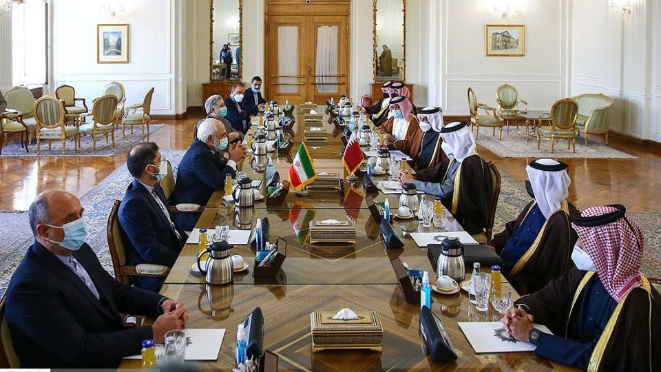 دیدار وزیر امور خارجه قطر با ظریف