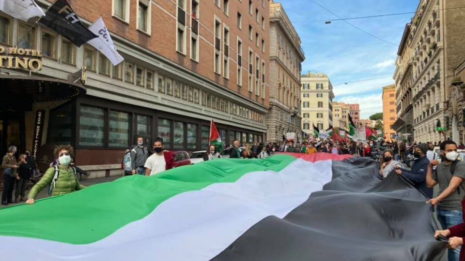 راهپیمایی دفاع از فلسطین در ایتالیا