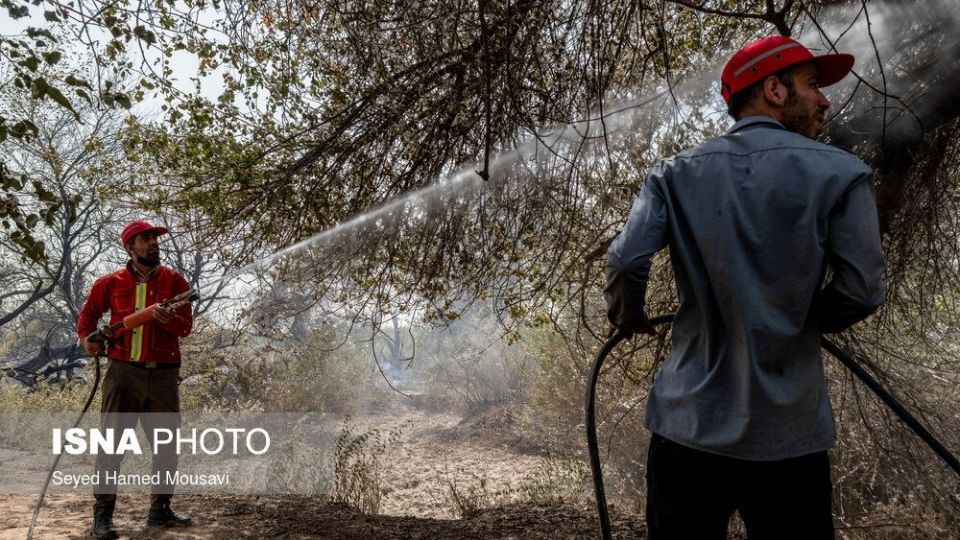 مهار آتش سوزی جنگل کرخه در شوش