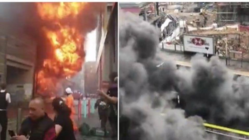 آتش سوزی مهیب نزدیک ایستگاه قطار در لندن+فیلم