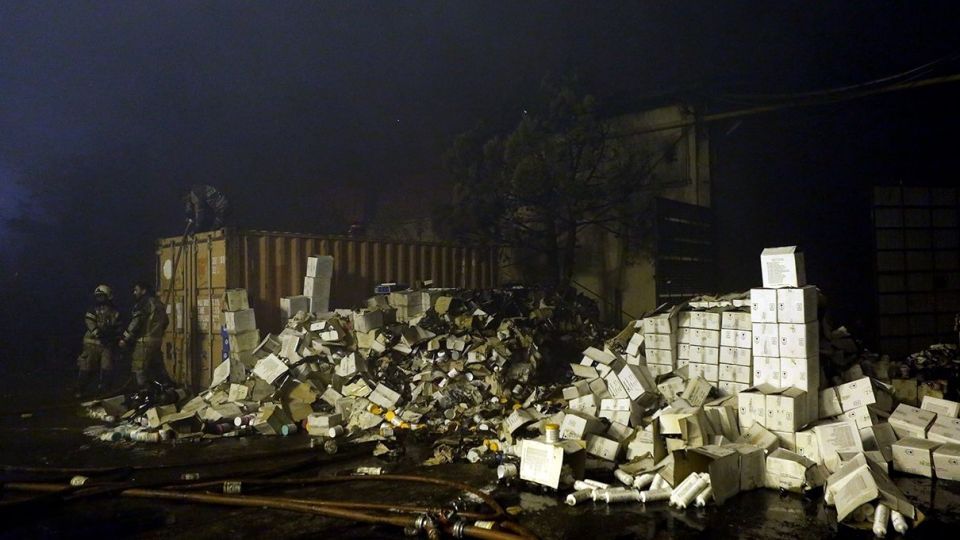 آتش سوزی در انبار سازمان اموال تملیکی