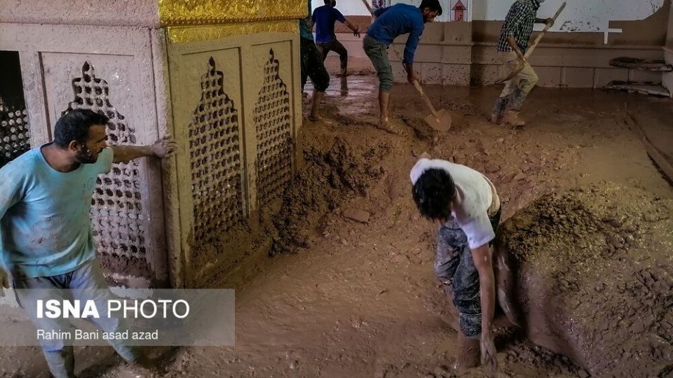 خسارات سیل در روستای داهوییه زرند کرمان