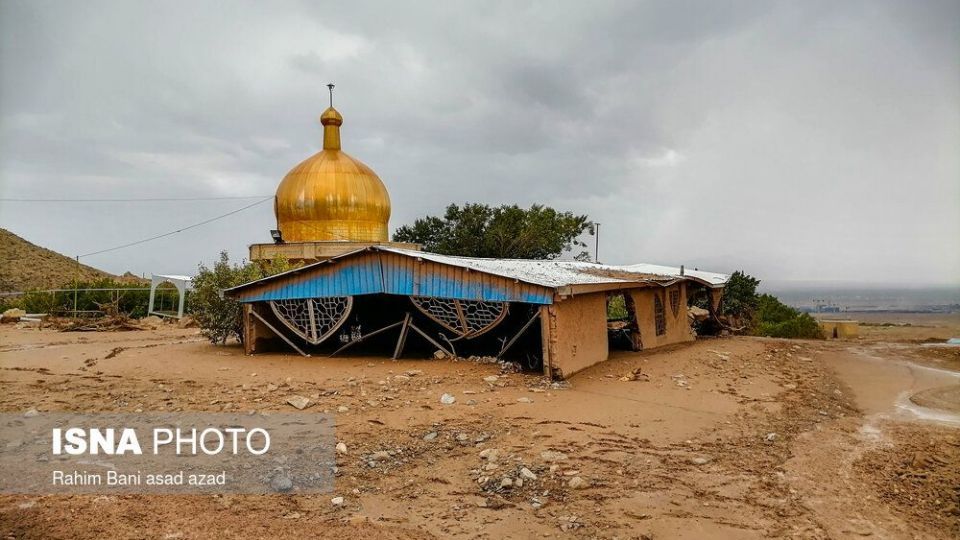 خسارات سیل در روستای داهوییه زرند کرمان