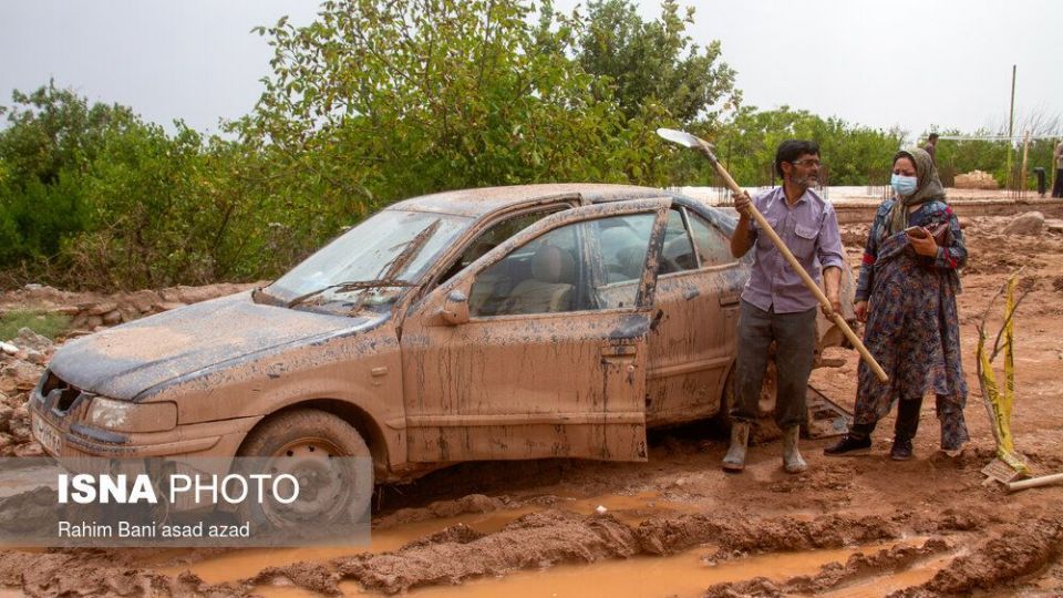 خسارات سیل در روستای داهوییه زرند کرمان