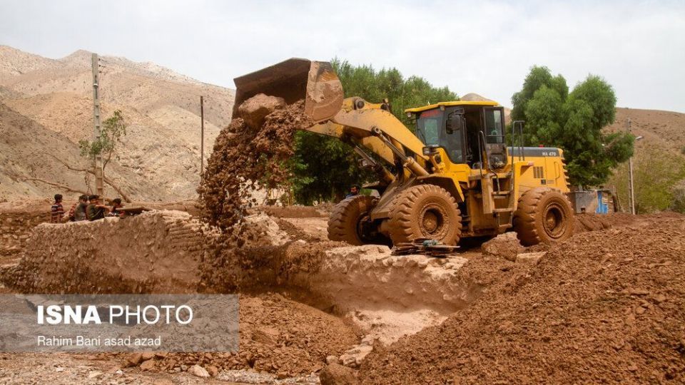 خسارات سیل در روستای داهوییه زرند کرمان