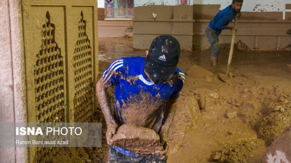 خسارات سیل در روستای داهوییه زرند کرمان