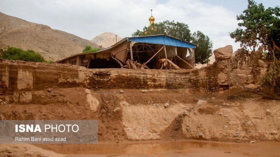 خسارات سیل در روستای داهوییه زرند کرمان