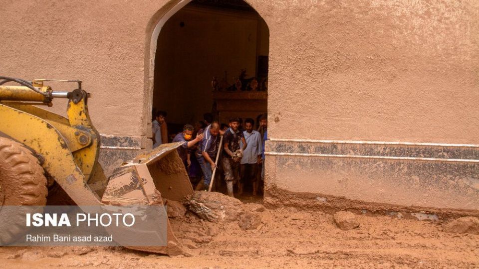 خسارات سیل در روستای داهوییه زرند کرمان