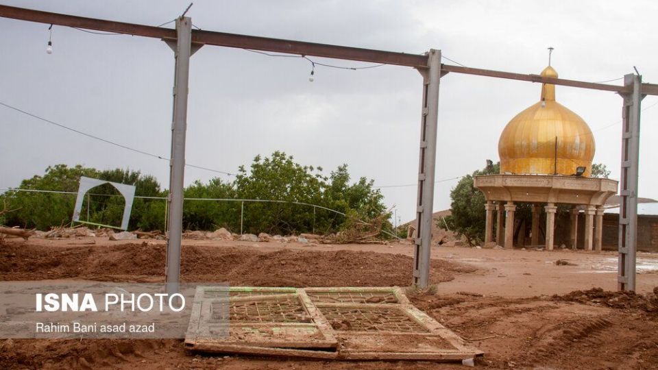 خسارات سیل در روستای داهوییه زرند کرمان