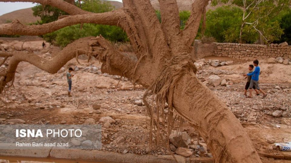 خسارات سیل در روستای داهوییه زرند کرمان