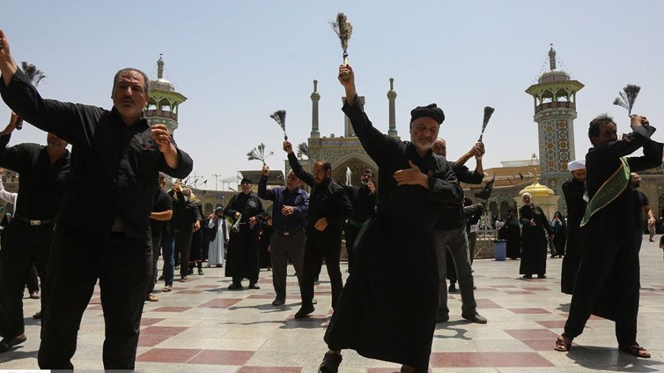 عزاداری شهادت امام باقر(ع) در حرم حضرت معصومه(س)