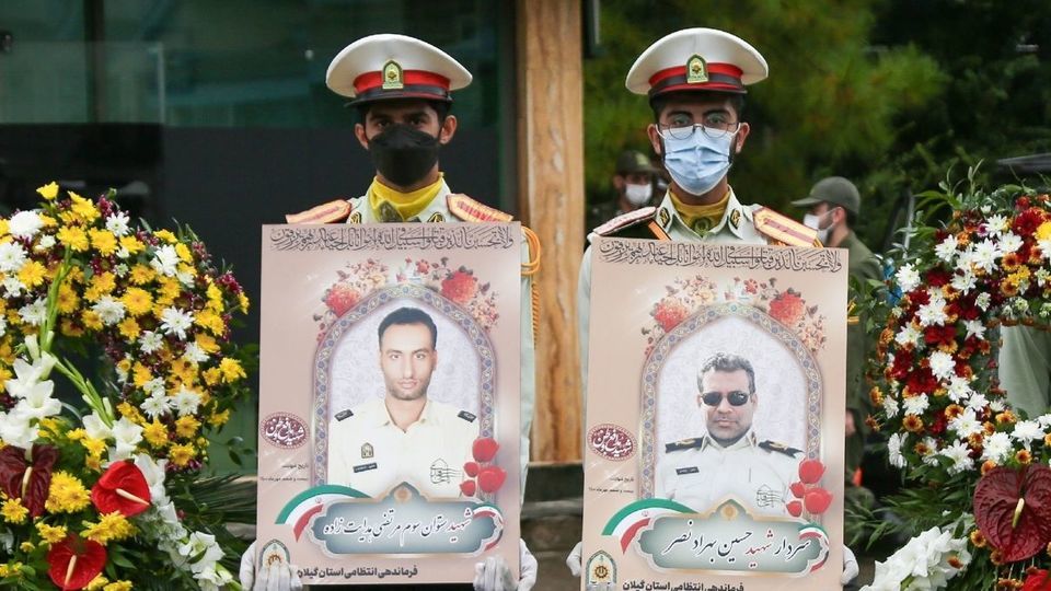 مراسم وداع و تشییع شهیدان «حسین بهراد نصر» و «مرتضی هدایت‌زاده» - رشت