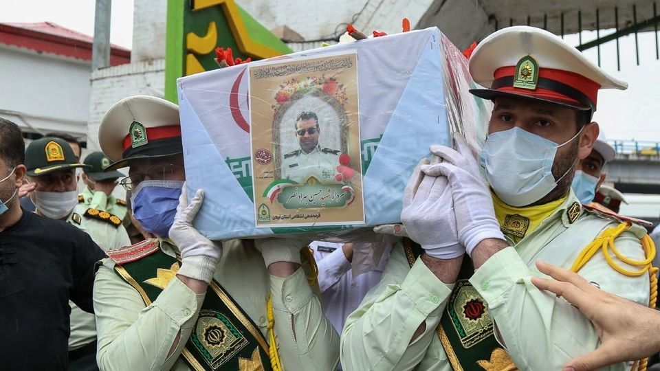 مراسم وداع و تشییع شهیدان «حسین بهراد نصر» و «مرتضی هدایت‌زاده» - رشت