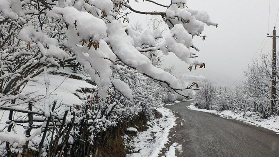 بارش برف پاییزی در اشکور رحیم آباد- گیلان