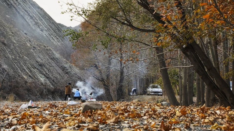 طبیعت پاییزی جاده چالوس