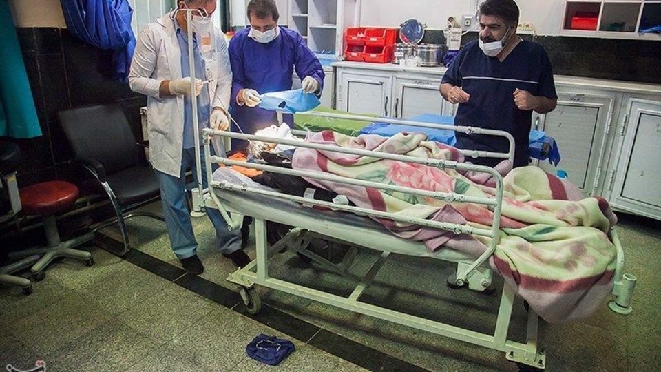 مصدومان حادثه تصادف دانش آموزان در کرمانشاه