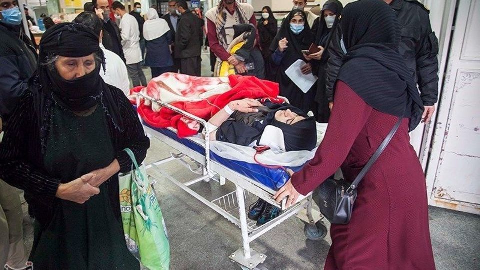 مصدومان حادثه تصادف دانش آموزان در کرمانشاه