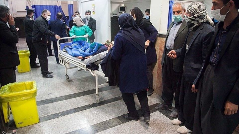 مصدومان حادثه تصادف دانش آموزان در کرمانشاه