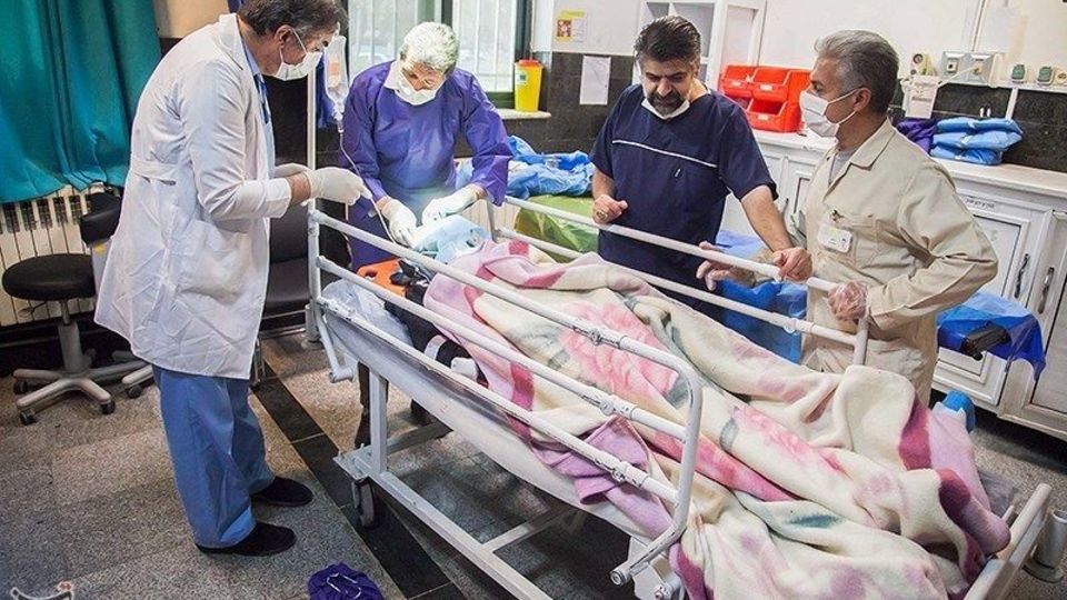 مصدومان حادثه تصادف دانش آموزان در کرمانشاه