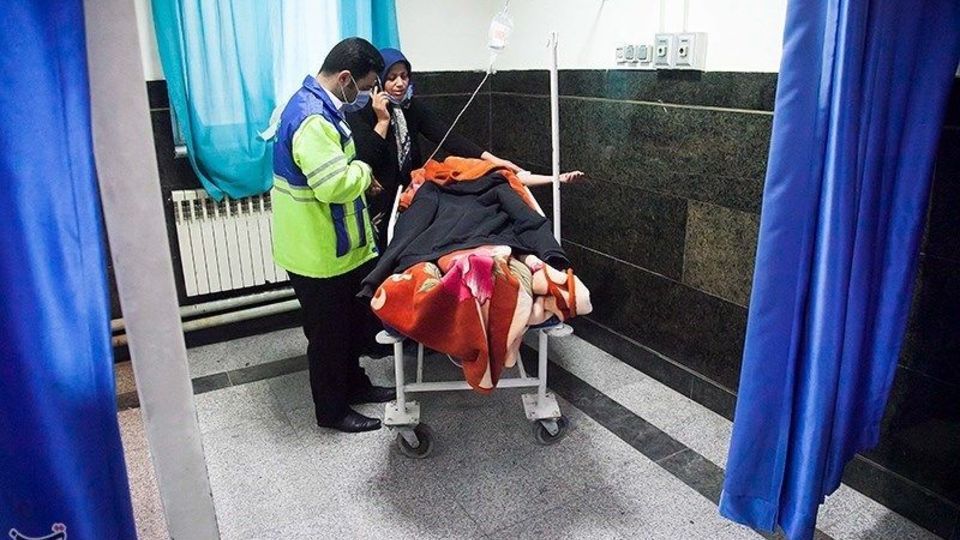 مصدومان حادثه تصادف دانش آموزان در کرمانشاه