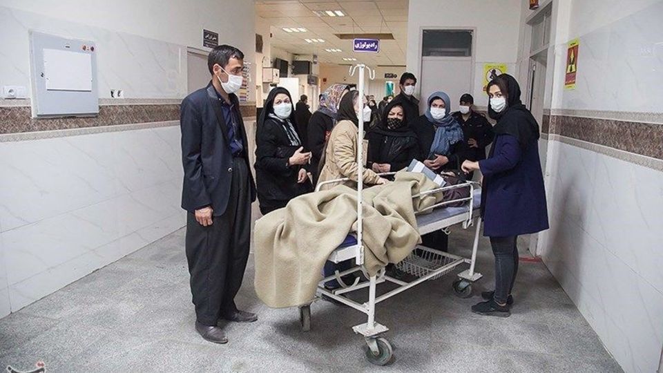 مصدومان حادثه تصادف دانش آموزان در کرمانشاه