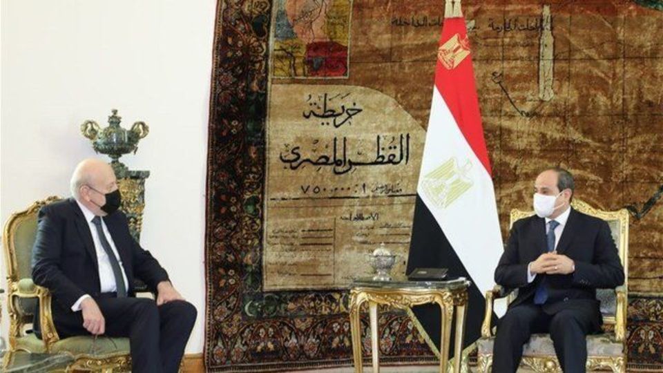 دیدار نخست وزیر لبنان با رئیس جمهور مصر در قاهره