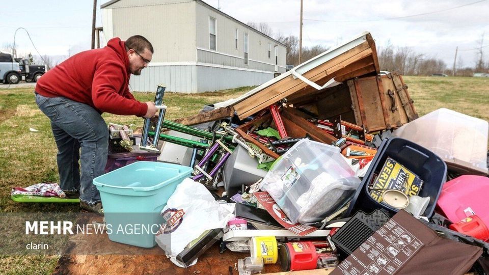 گردباد شدید در «کنتاکی» آمریکا
