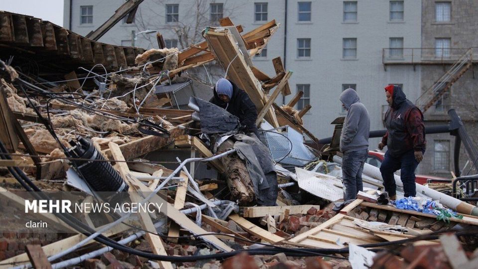 گردباد شدید در «کنتاکی» آمریکا