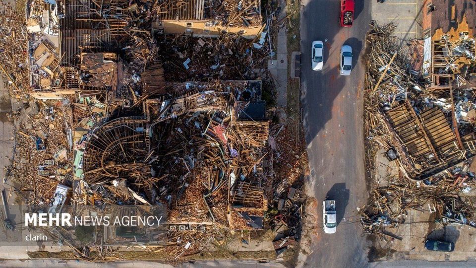 گردباد شدید در «کنتاکی» آمریکا