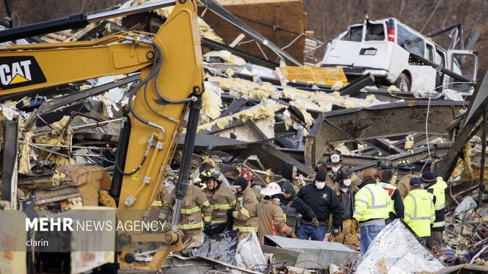 گردباد شدید در «کنتاکی» آمریکا