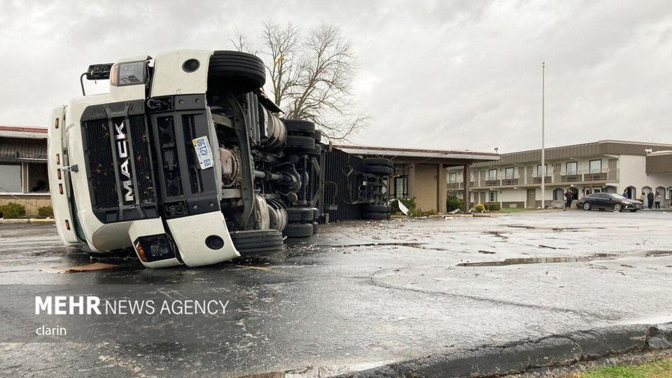 گردباد شدید در «کنتاکی» آمریکا