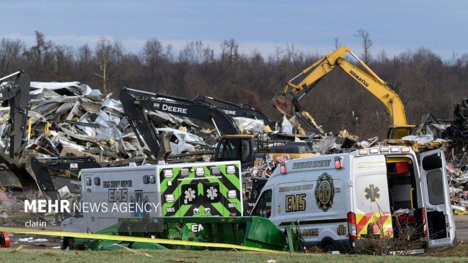 گردباد شدید در «کنتاکی» آمریکا