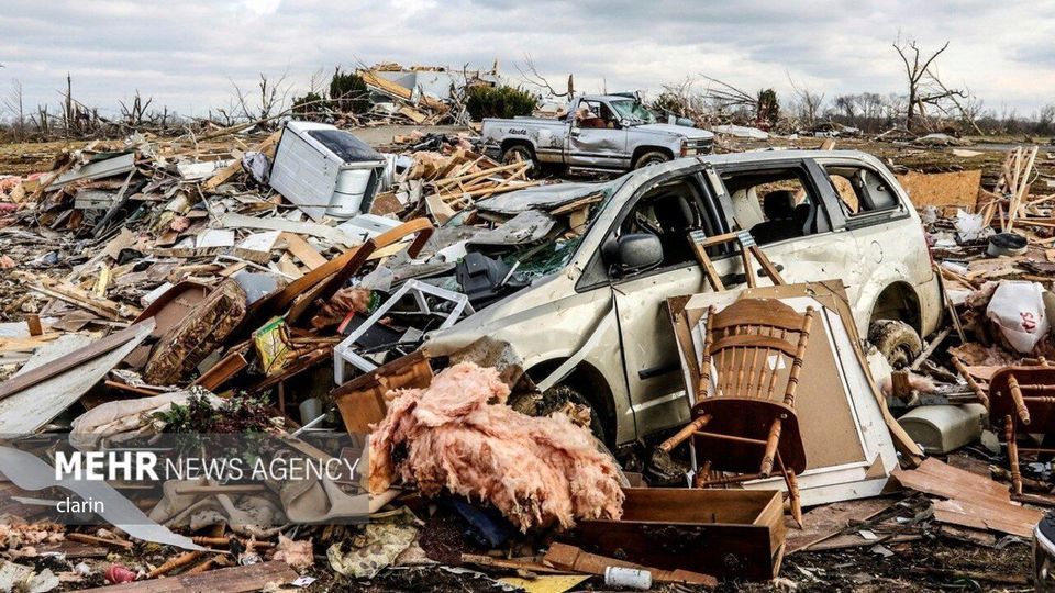 گردباد شدید در «کنتاکی» آمریکا