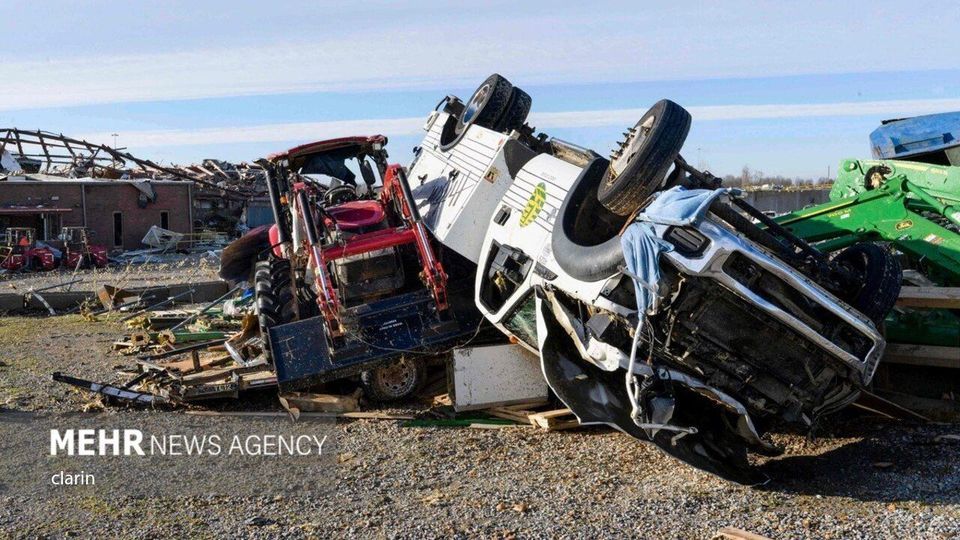 گردباد شدید در «کنتاکی» آمریکا