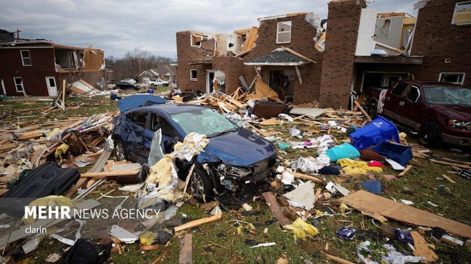 گردباد شدید در «کنتاکی» آمریکا