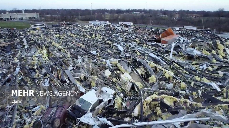 گردباد شدید در «کنتاکی» آمریکا