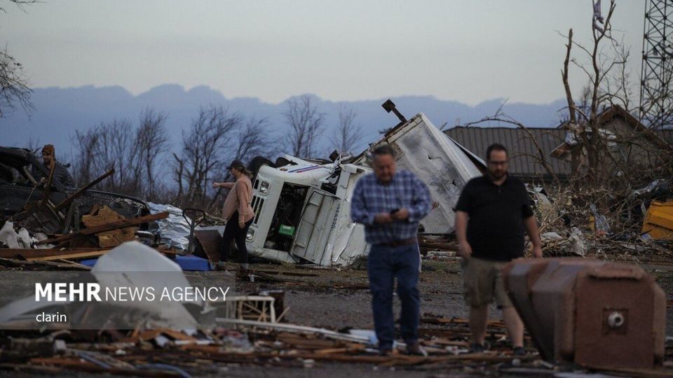 گردباد شدید در «کنتاکی» آمریکا