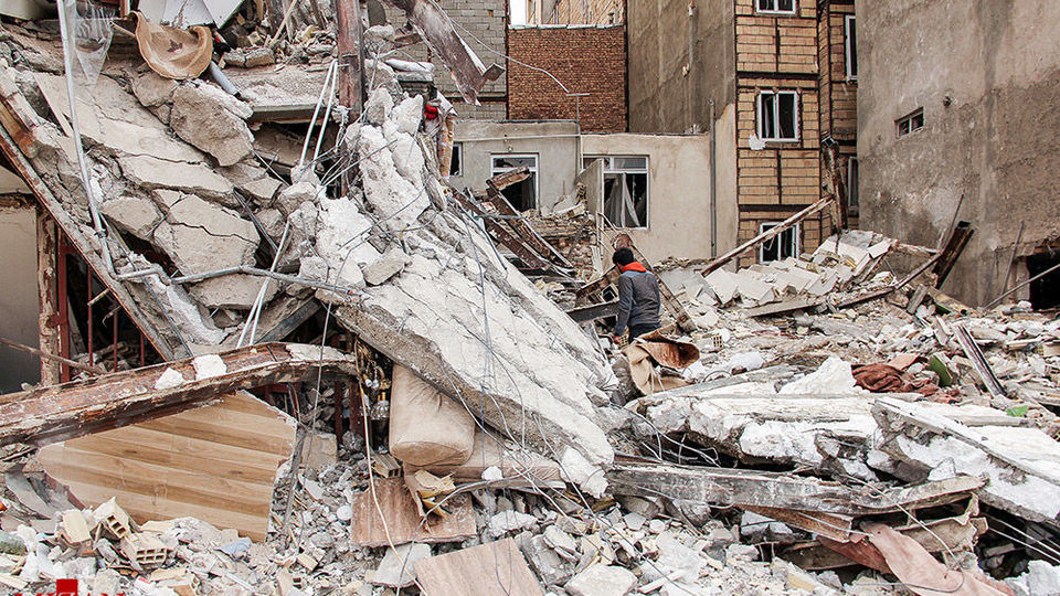 ریزش ساختمان ۴ طبقه - تبریز