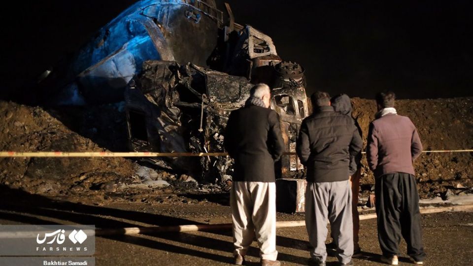 آتش سوزی و انفجار تانکر حامل سوخت مازوت