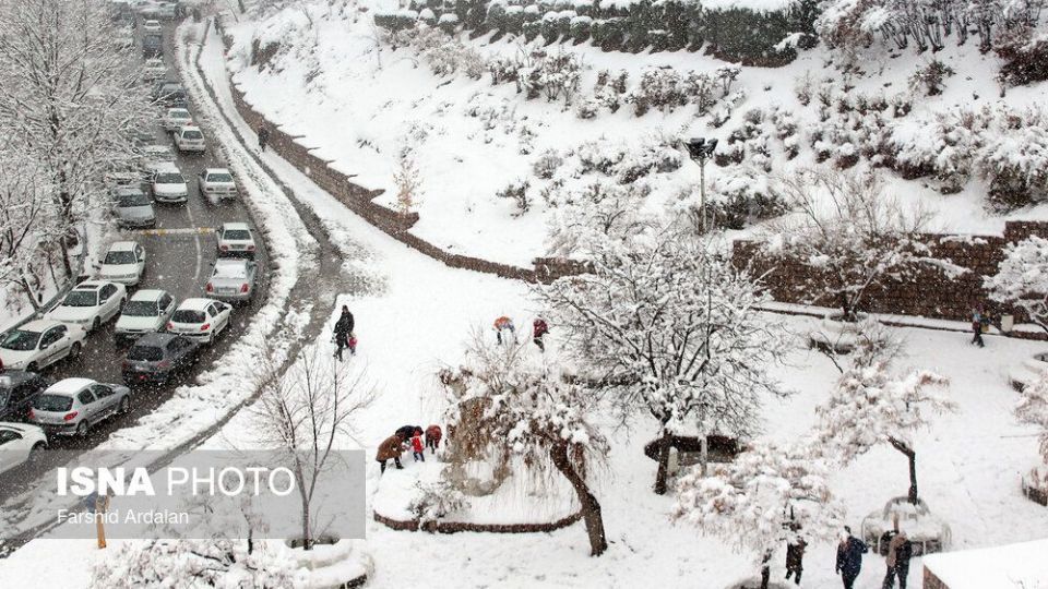بارش برف در سنندج بعد از دو سال