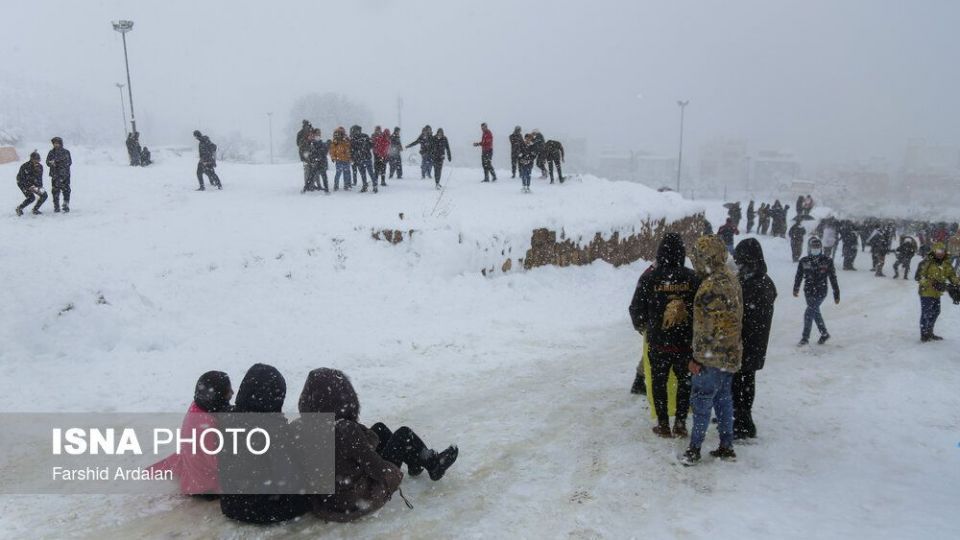 بارش برف در سنندج بعد از دو سال
