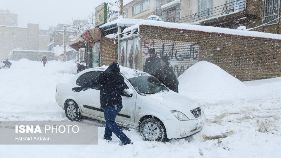 بارش برف در سنندج بعد از دو سال