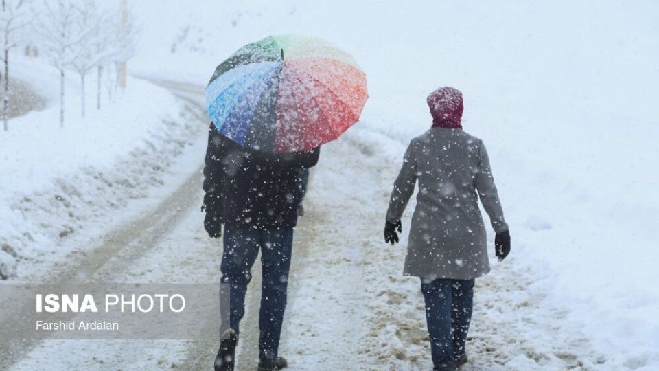 بارش برف در سنندج بعد از دو سال